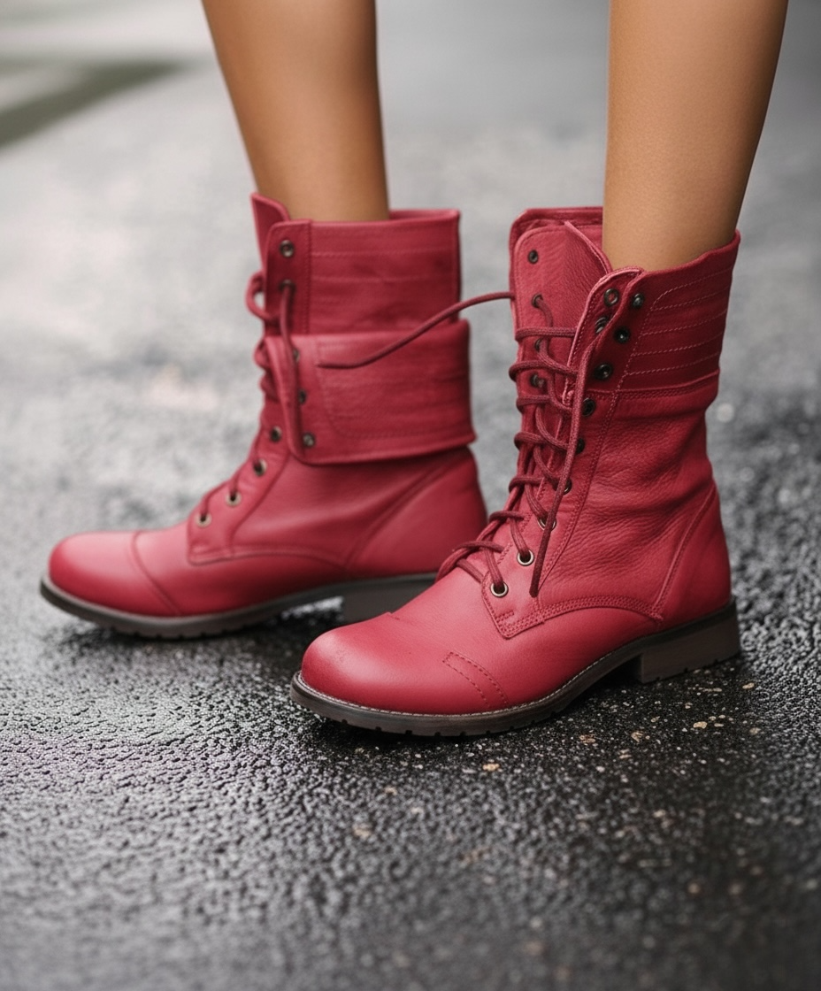 Boots For Women | Low Heel Lace-Up Design