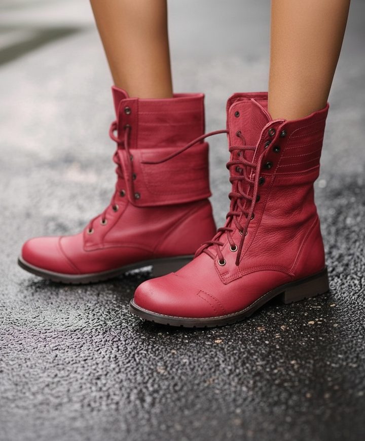Boots For Women | Low Heel Lace-Up Design