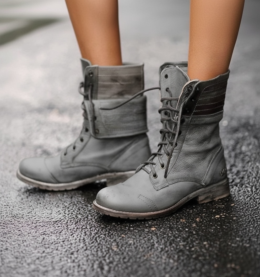Boots For Women | Low Heel Lace-Up Design