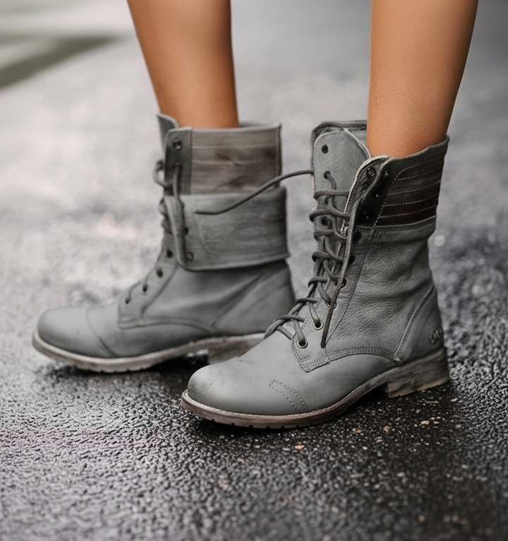 Boots For Women | Low Heel Lace-Up Design
