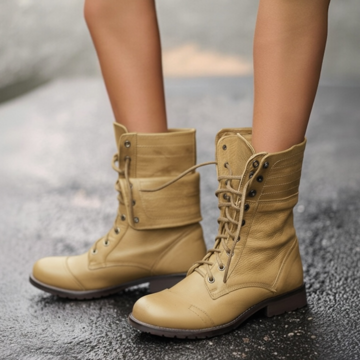Boots For Women | Low Heel Lace-Up Design