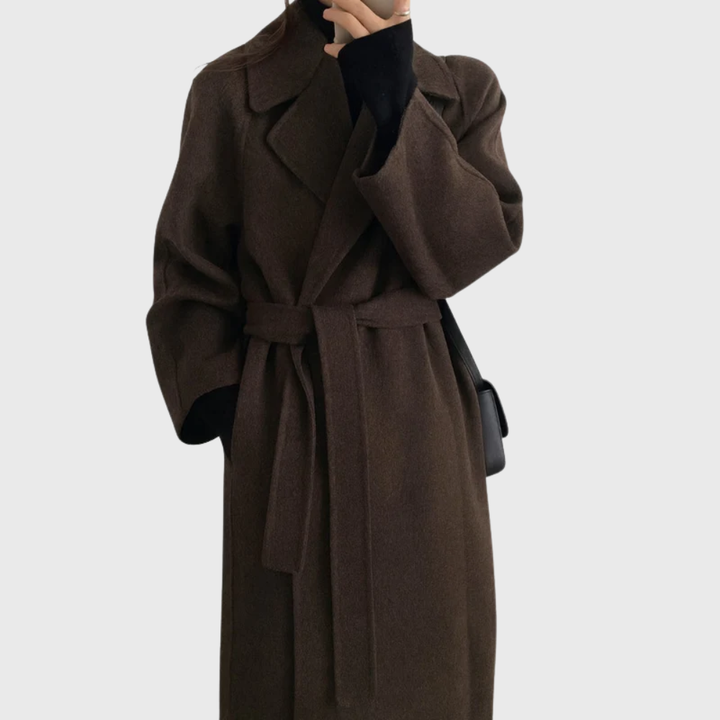 Women’s Coat | Lapel Neckline with Belted Waist