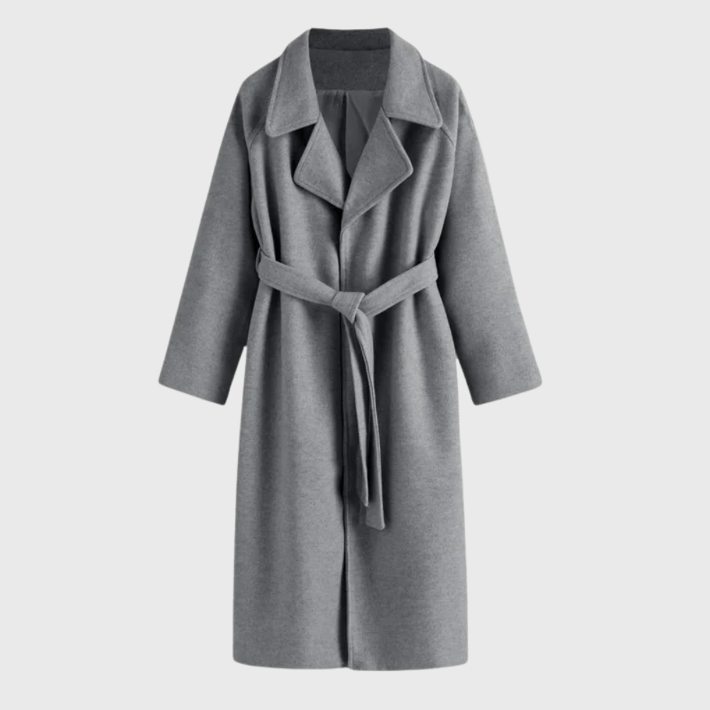 Women’s Coat | Lapel Neckline with Belted Waist