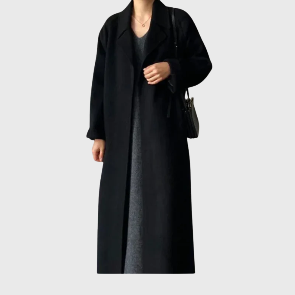 Women’s Coat | Lapel Neckline with Belted Waist