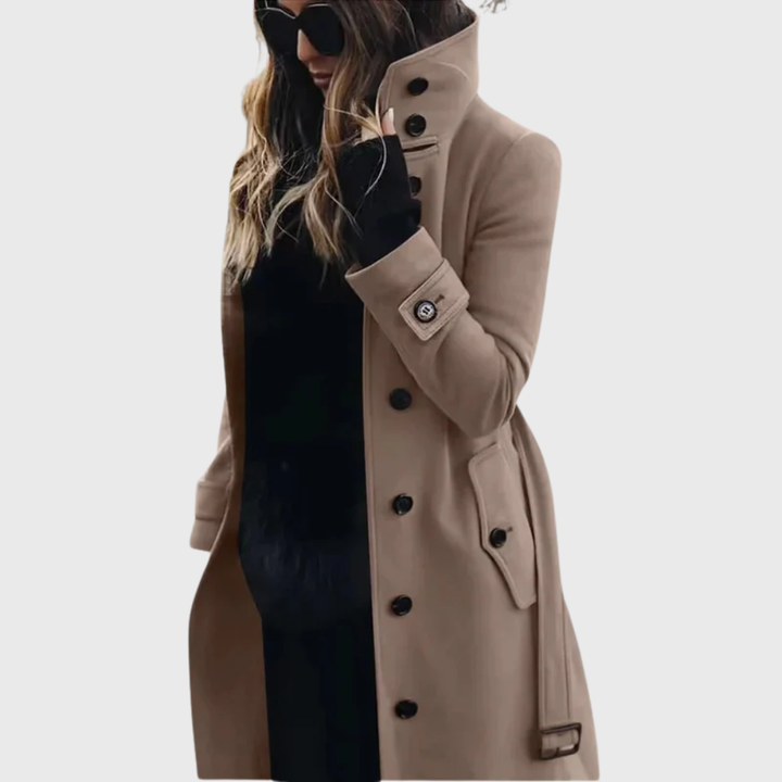 Women’s Coat | Front-Button Stand High Collar