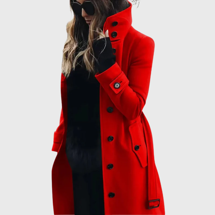 Women’s Coat | Front-Button Stand High Collar