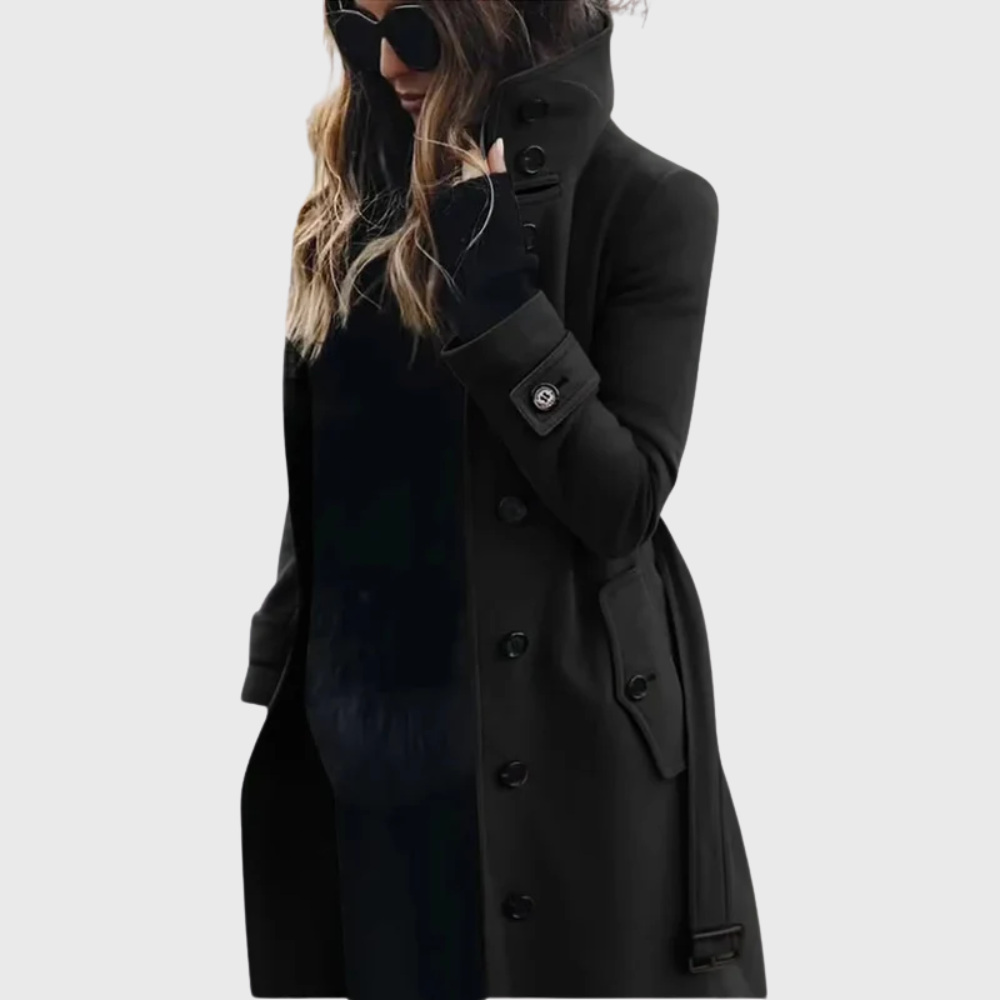 Women’s Coat | Front-Button Stand High Collar