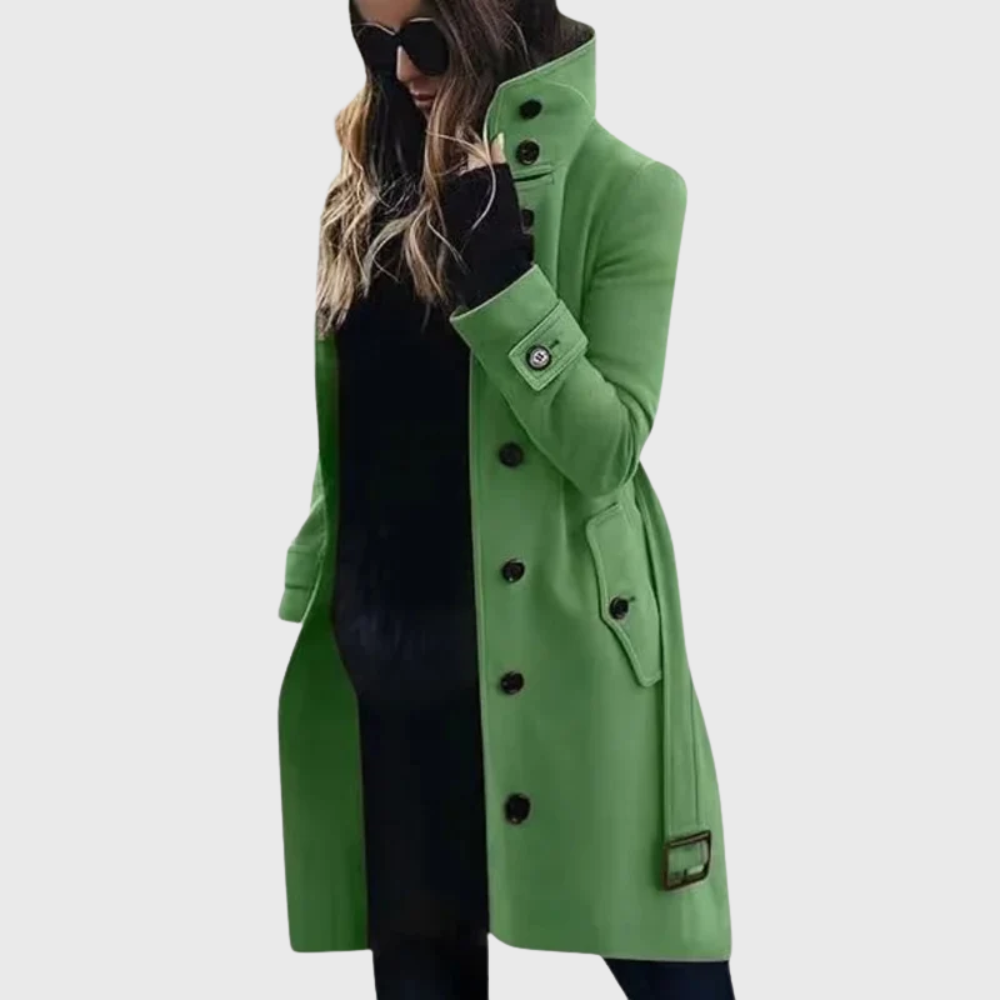 Women’s Coat | Front-Button Stand High Collar