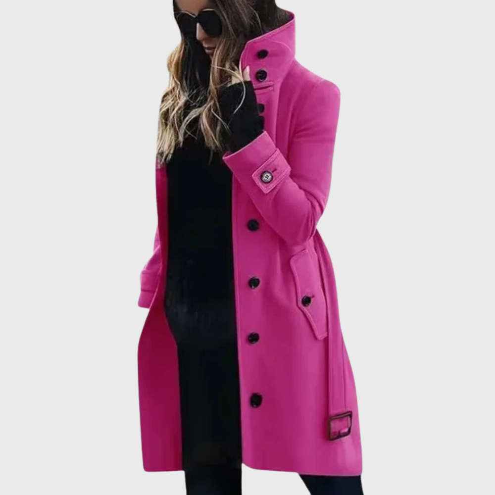 Women’s Coat | Front-Button Stand High Collar