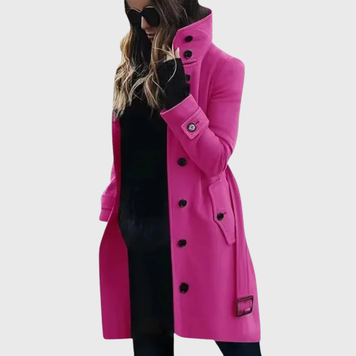 Women’s Coat | Front-Button Stand High Collar