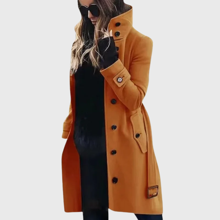 Women’s Coat | Front-Button Stand High Collar