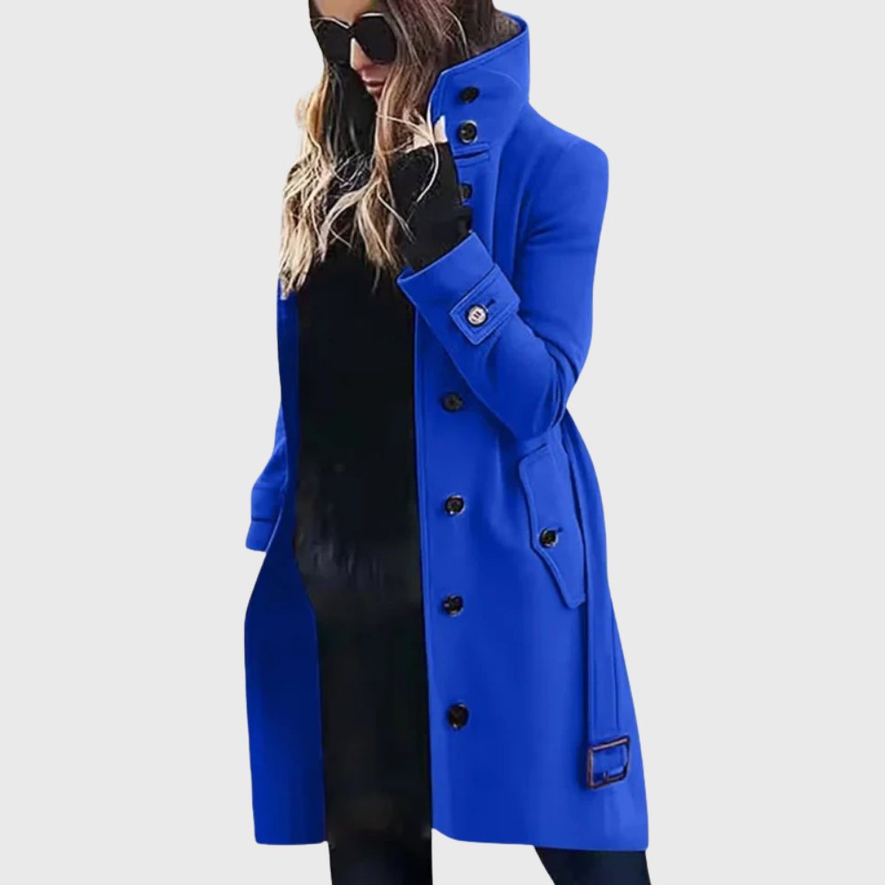 Women’s Coat | Front-Button Stand High Collar