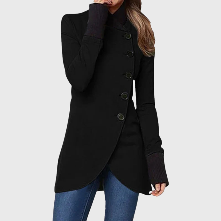 Women’s Coat | Asymmetrical Button Front