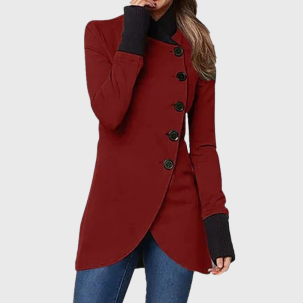 Women’s Coat | Asymmetrical Button Front