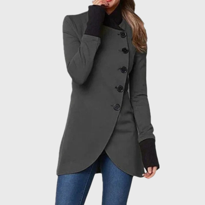 Women’s Coat | Asymmetrical Button Front