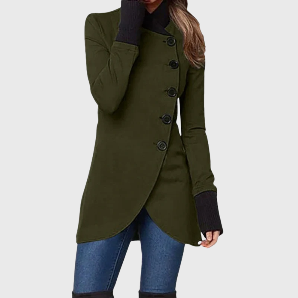 Women’s Coat | Asymmetrical Button Front
