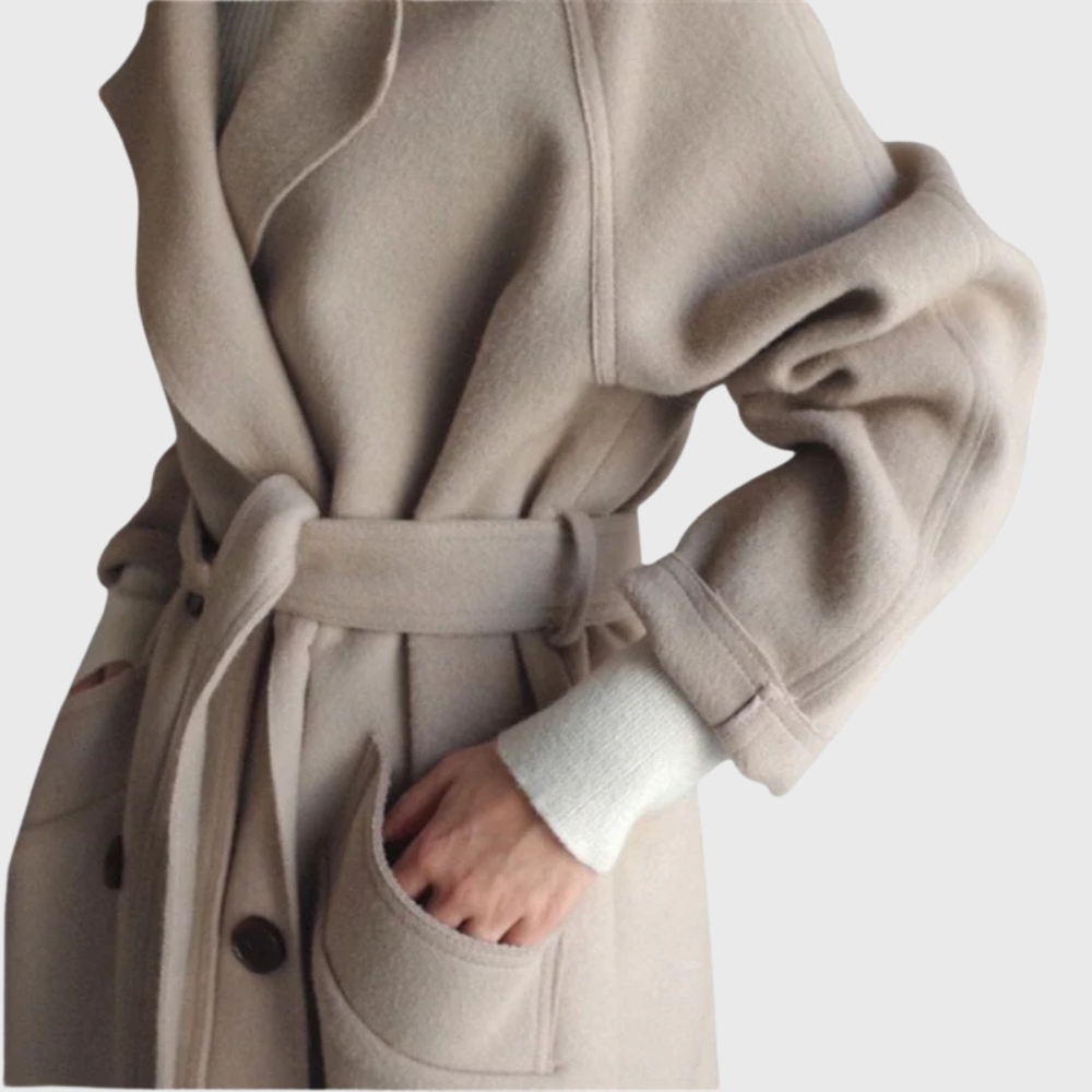 Women’s Coat | Longline Belted Waist