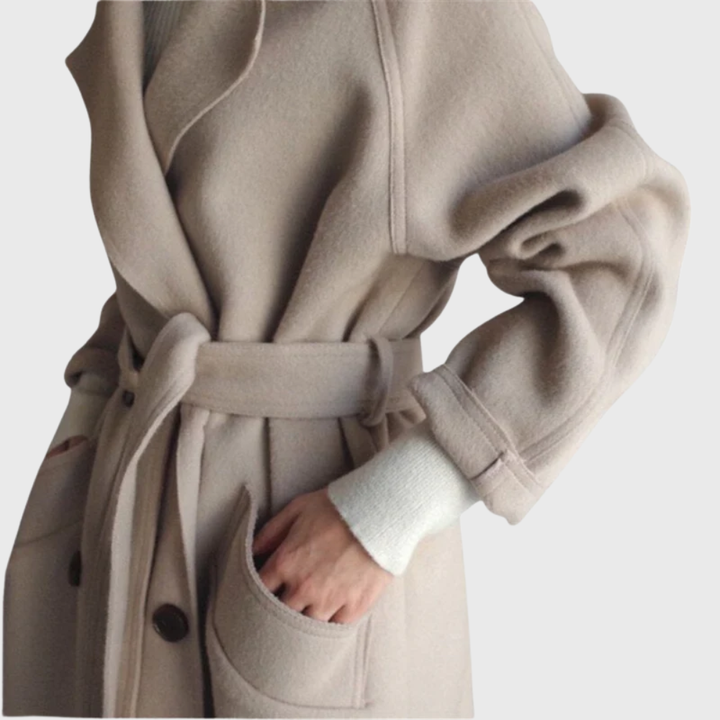 Women’s Coat | Longline Belted Waist