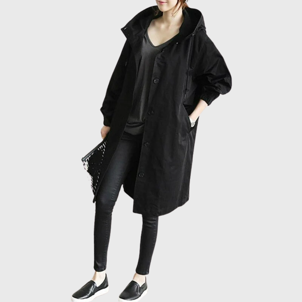 Women’s Coat | Long Hooded Trench