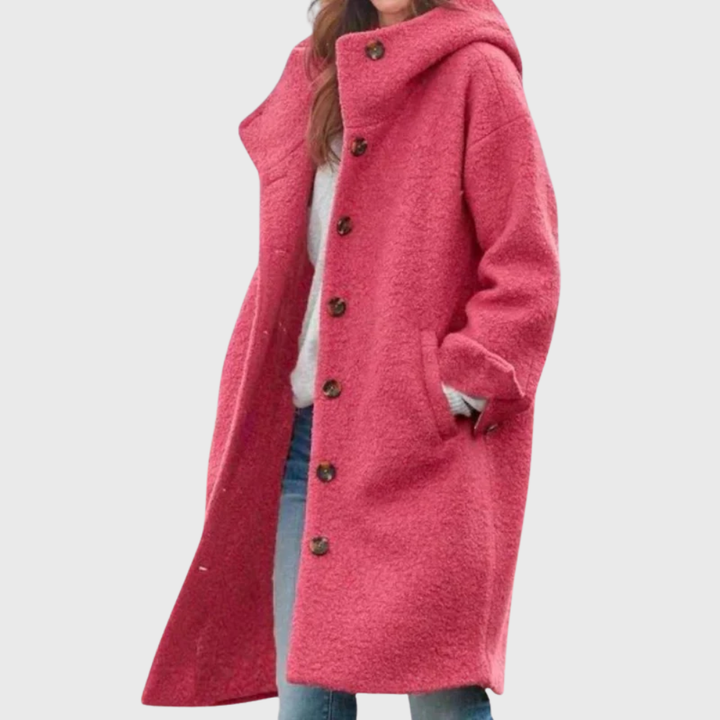 Women’s Coat | Button Hooded Longline