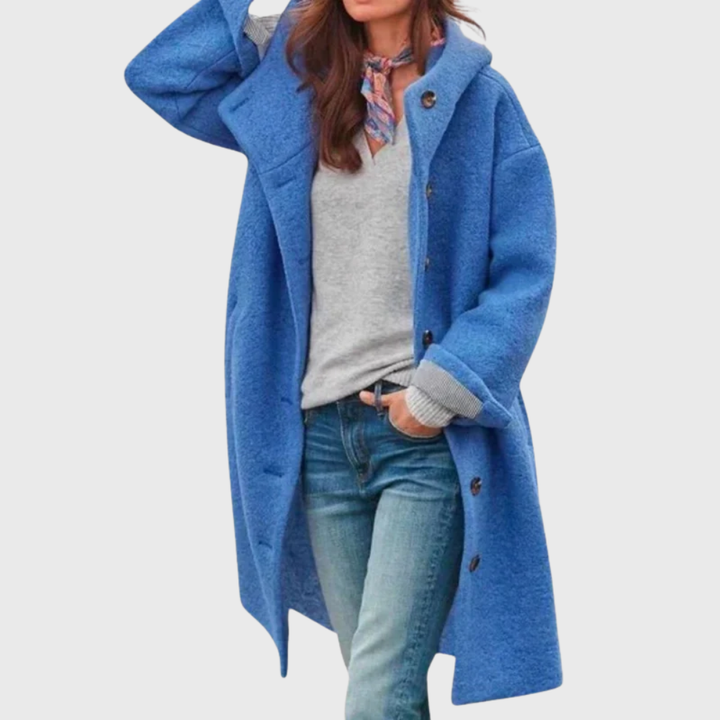 Women’s Coat | Button Hooded Longline