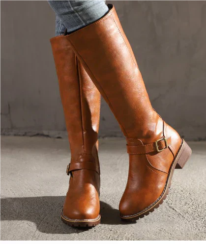Boots For Women | Slip On Buckle Strap