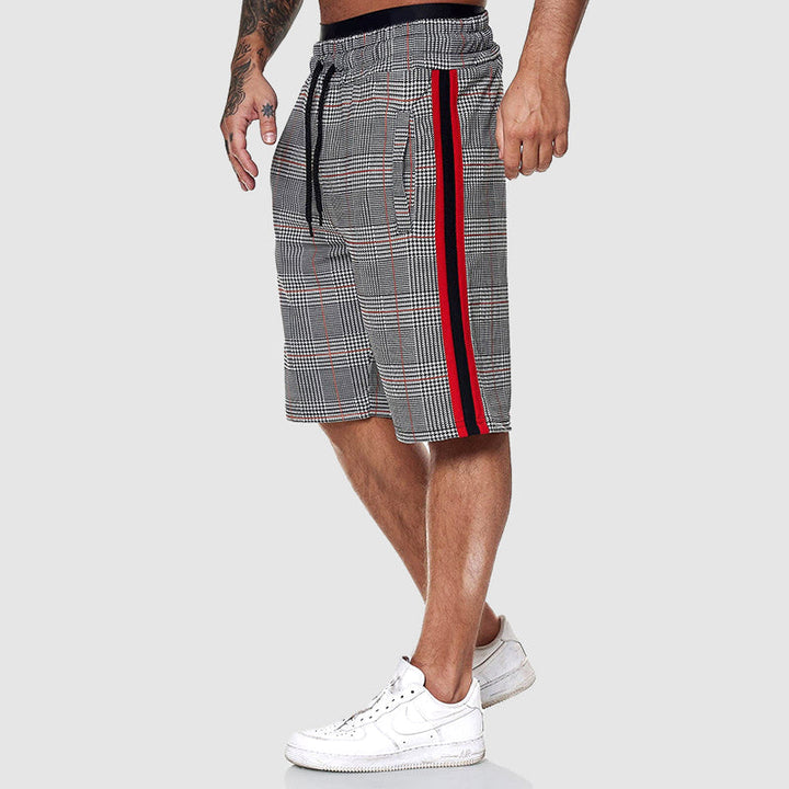 Men’s Shorts | Plaid Pattern Side Stripe