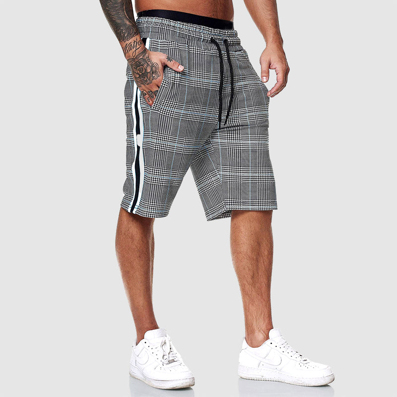Men’s Shorts | Plaid Pattern Side Stripe