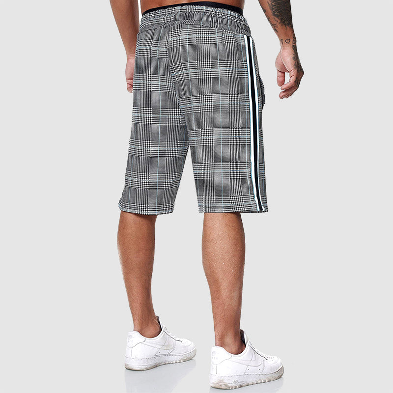 Men’s Shorts | Plaid Pattern Side Stripe
