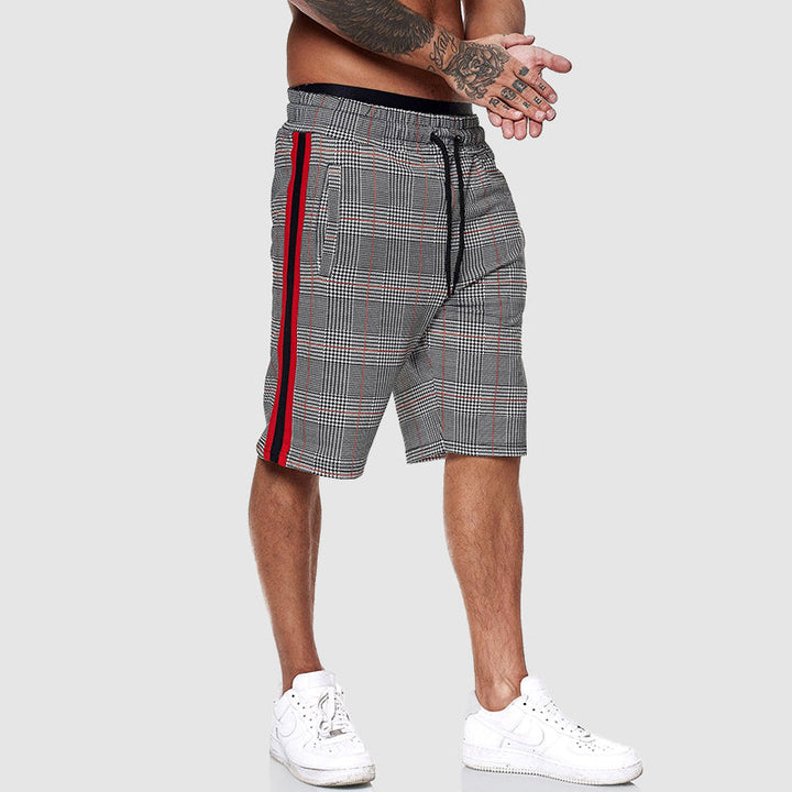 Men’s Shorts | Plaid Pattern Side Stripe
