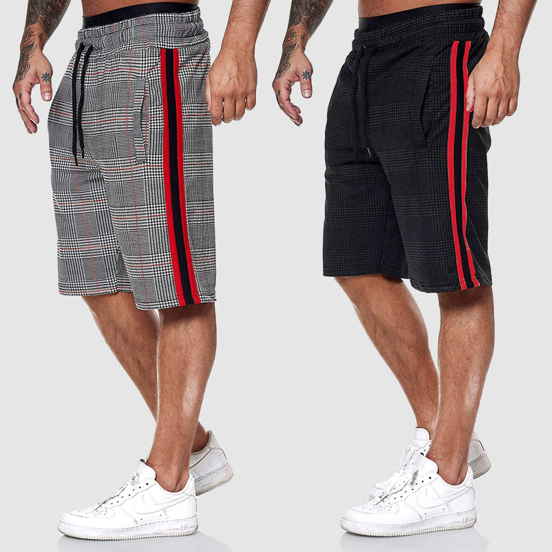 Men’s Shorts | Plaid Pattern Side Stripe