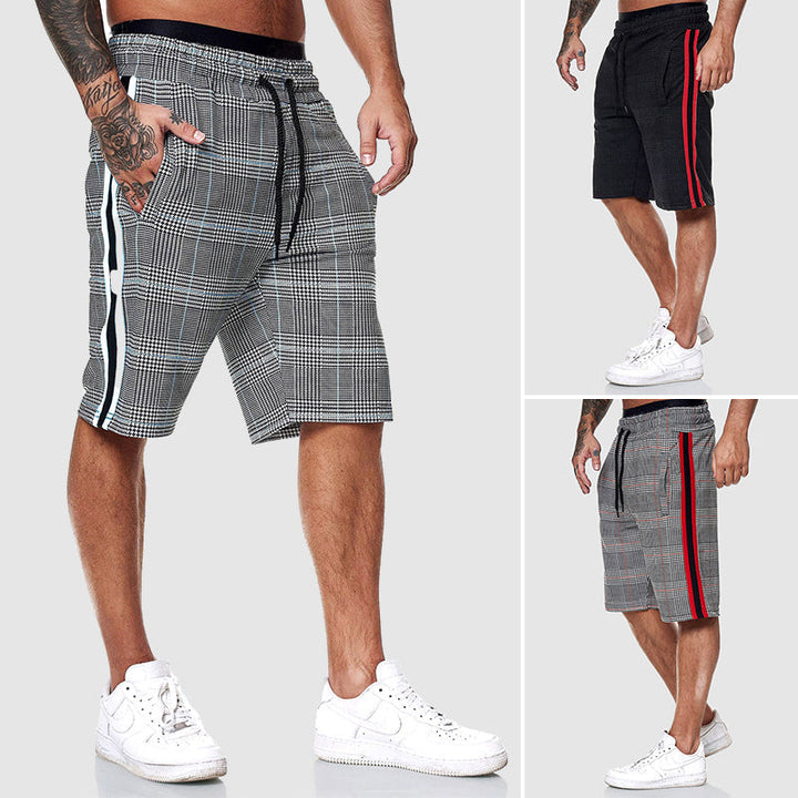 Men’s Shorts | Plaid Pattern Side Stripe