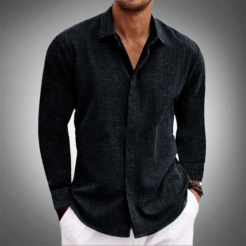 Men’s Long Sleeve Shirt | Button Front Classic Collar