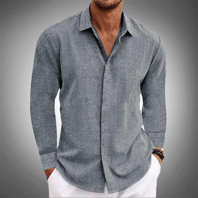 Men’s Long Sleeve Shirt | Button Front Classic Collar