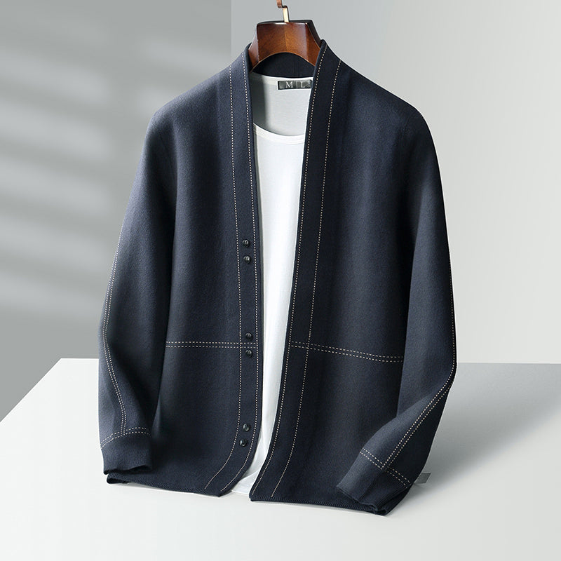 Men’s Cardigan | Open Front Button Detail