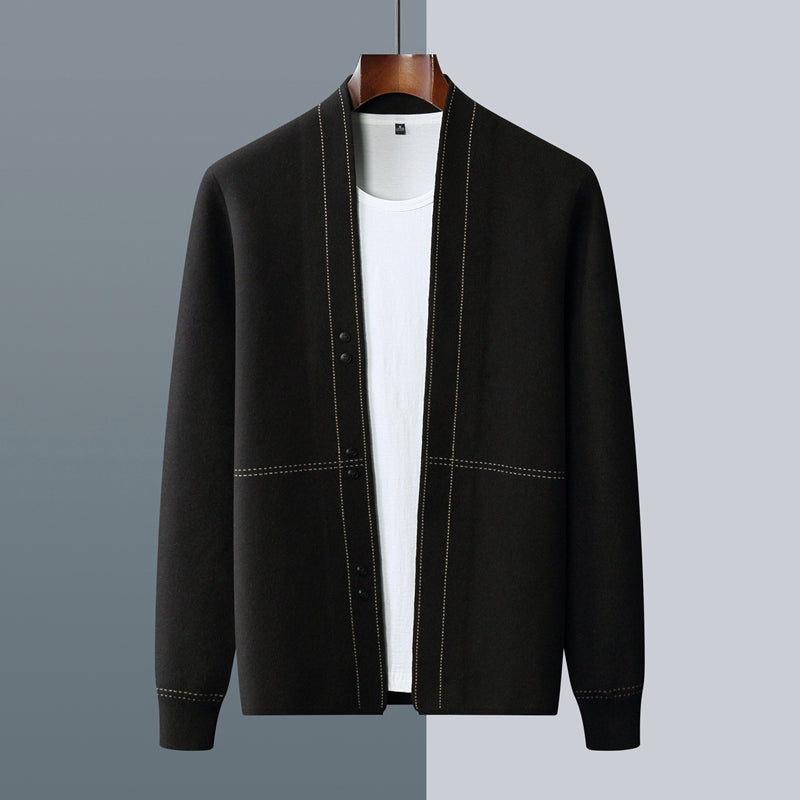 Men’s Cardigan | Open Front Button Detail