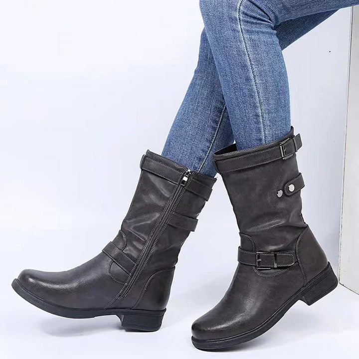 Boots for Women | Mid Calf Buckle Accent