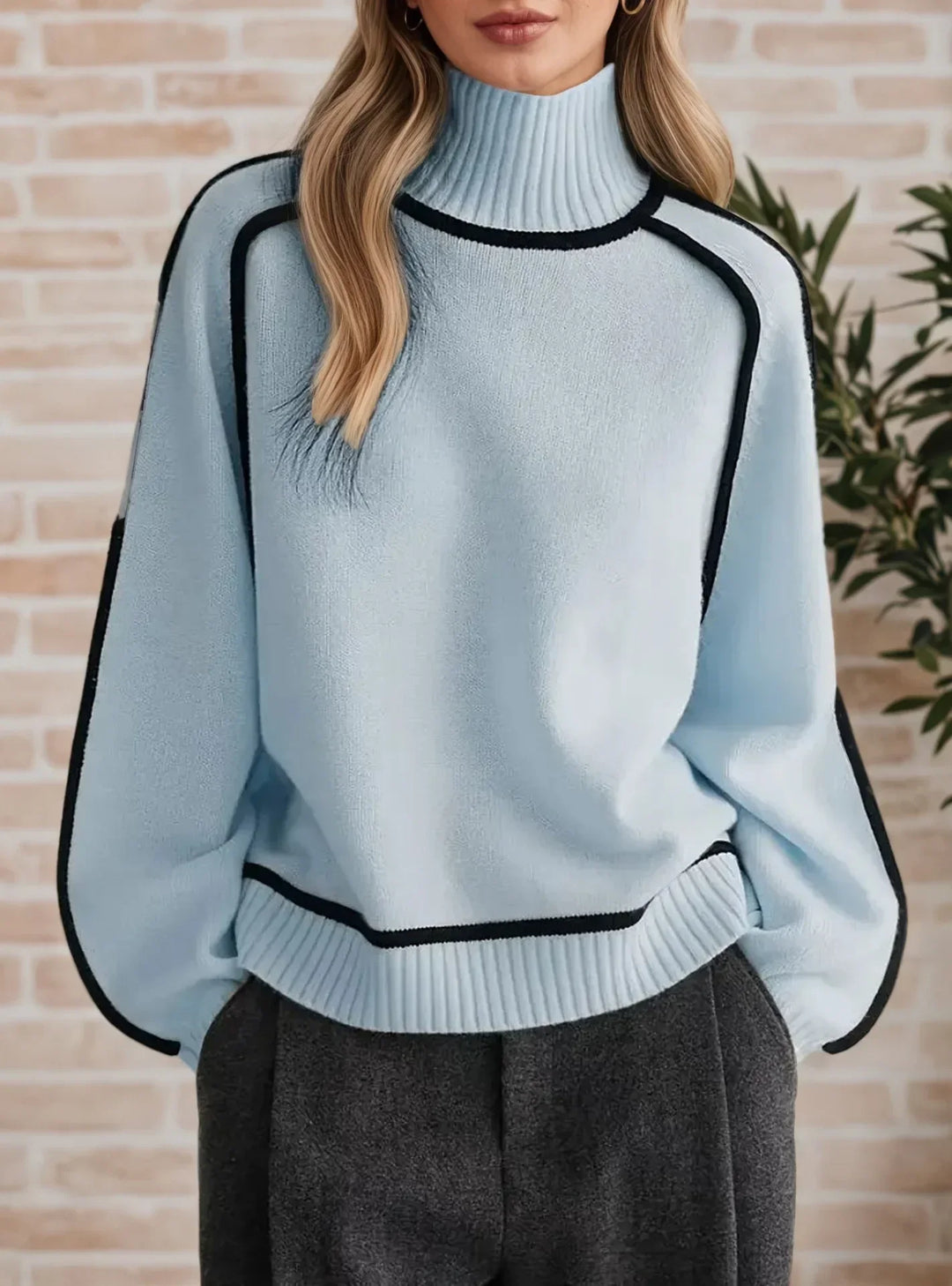 Women’s Sweater | Folded High Neck Design