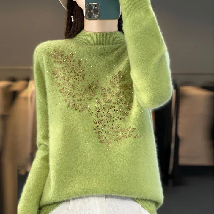 Women’s Sweater | Leaf-inspired Embellishment