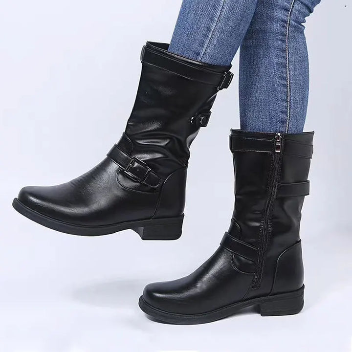 Boots for Women | Mid Calf Buckle Accent