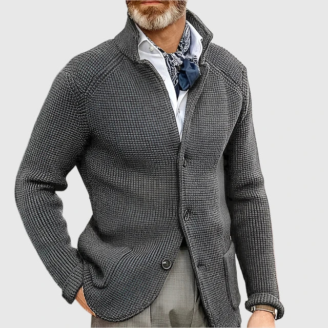 Men’s Cardigan | Button Front Stand Collar