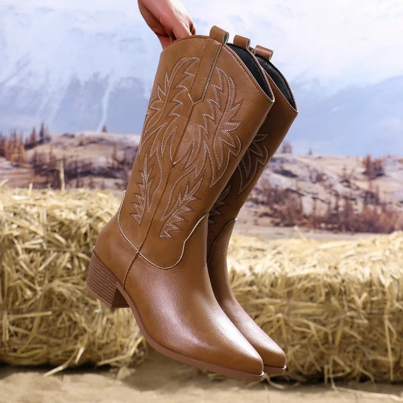 Cowboy Boots for Women | Western Embroidery Pointed Toe