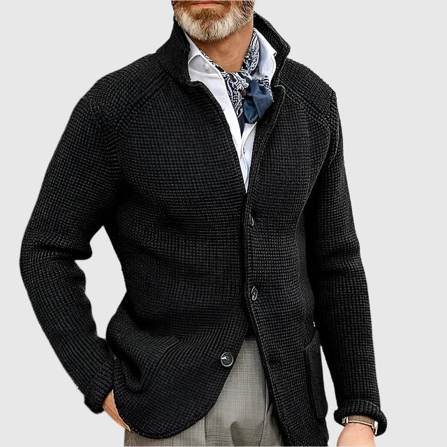 Men’s Cardigan | Button Front Stand Collar