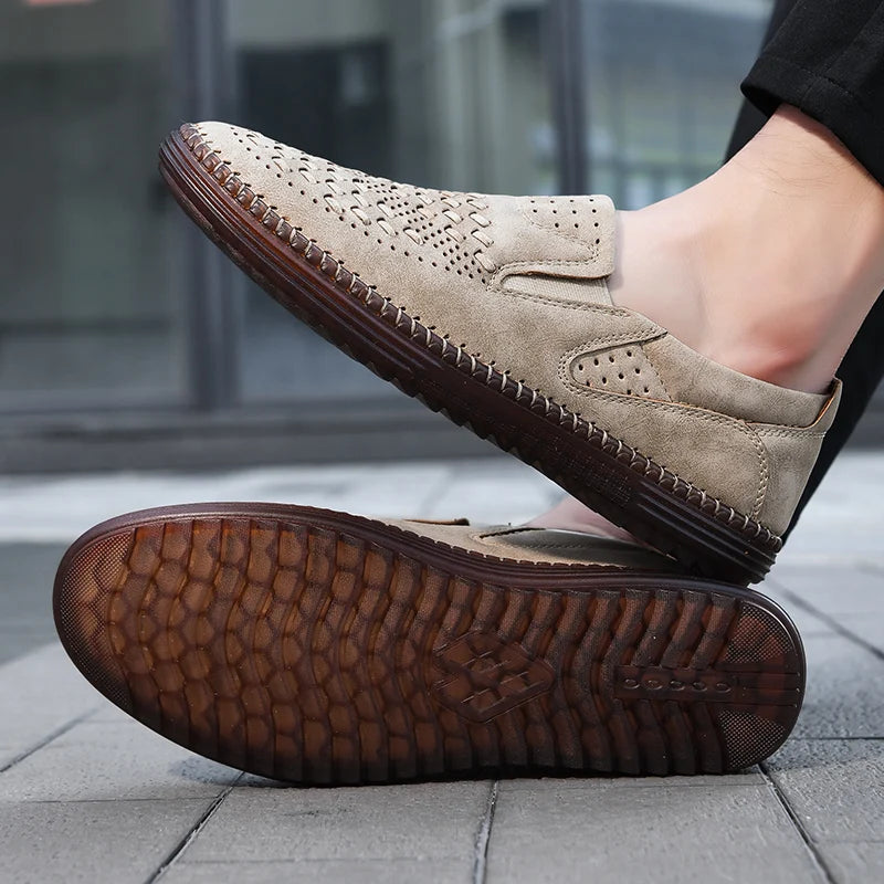 Men's Loafers | Perforated Textured Upper