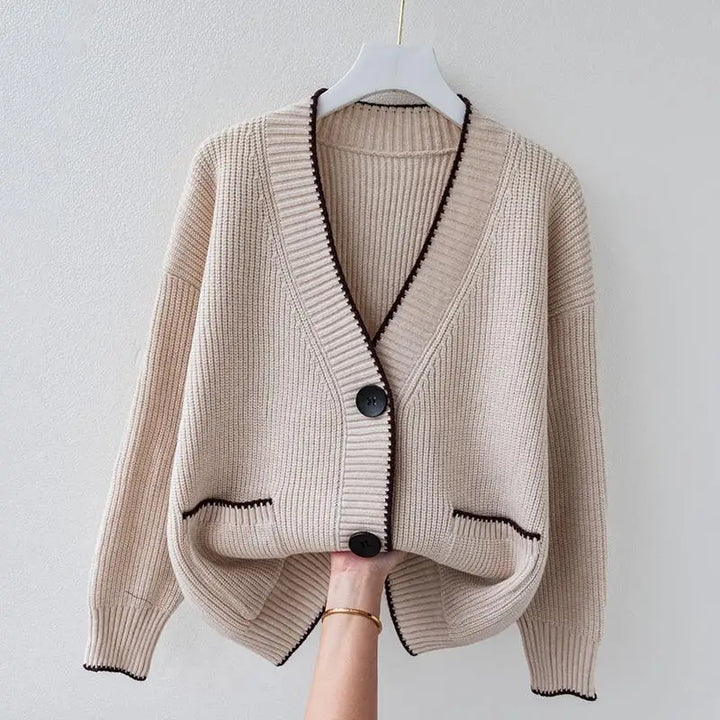 Women's Cardigan | V-Neckline Front Patch Pockets