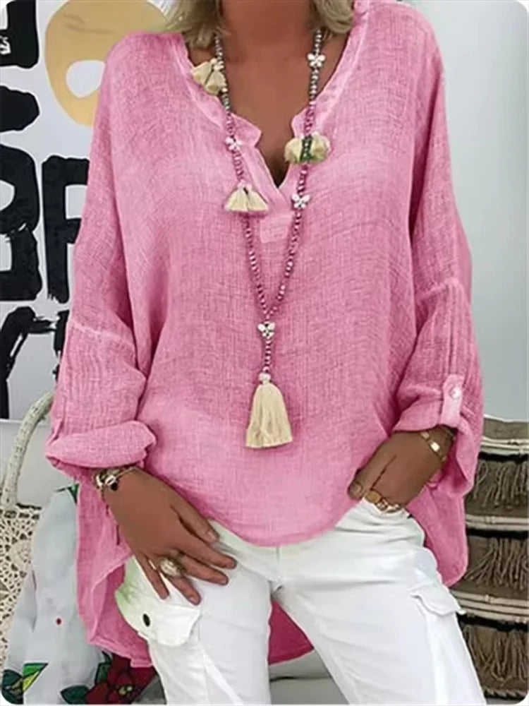 Women's Blouse | V-Neck Long Sleeve