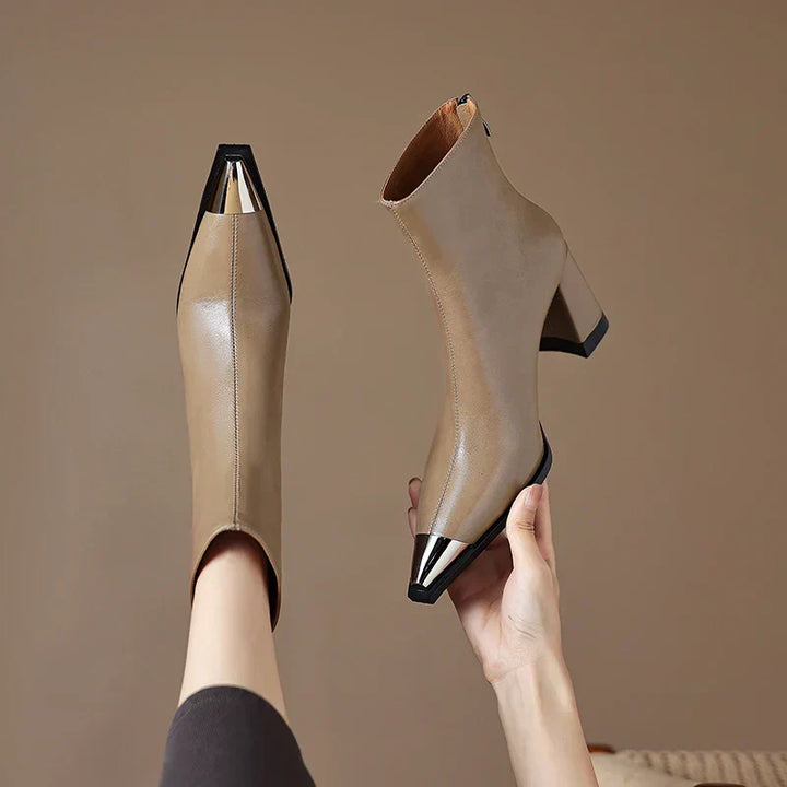 Boots For Women | Block Heel Pointed Closed Toe
