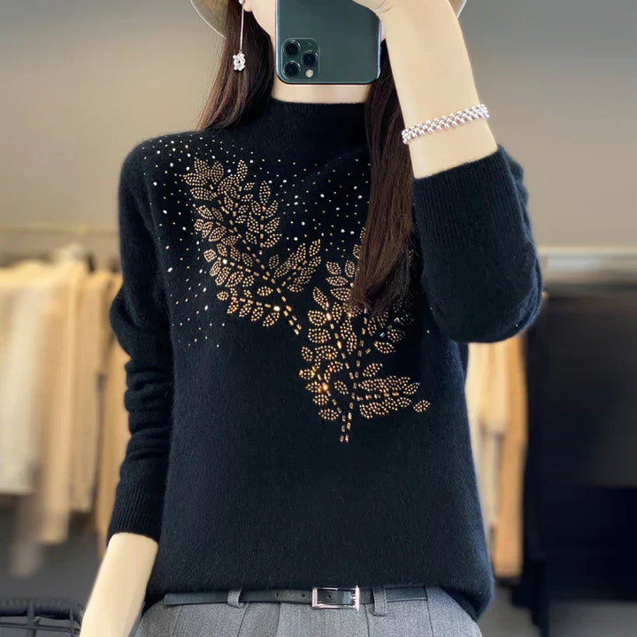 Women’s Sweater | Leaf-inspired Embellishment
