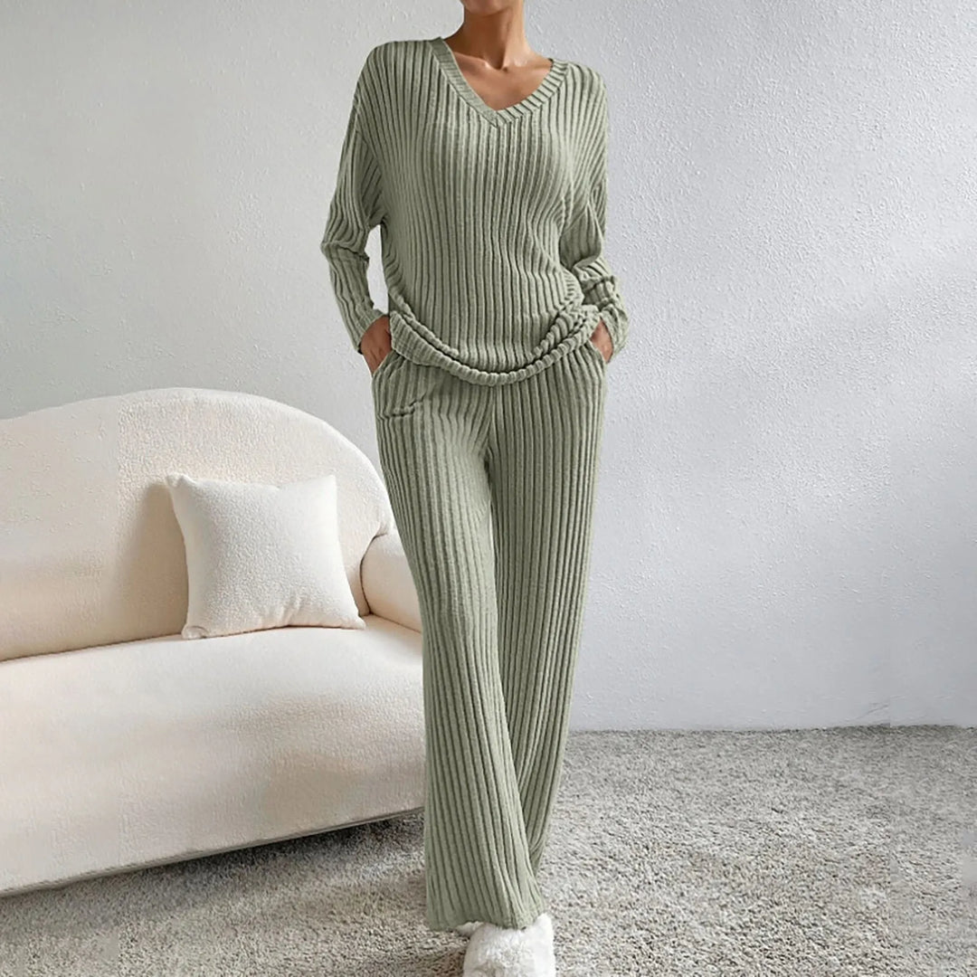 Women’s Loungewear | Long Sleeve Top and Wide Leg Pants