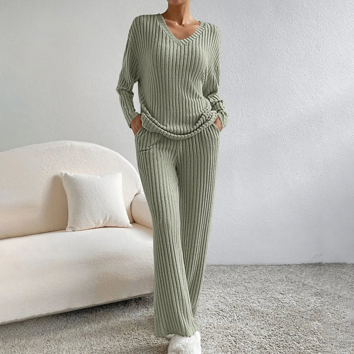 Women’s Loungewear | Long Sleeve Top and Wide Leg Pants